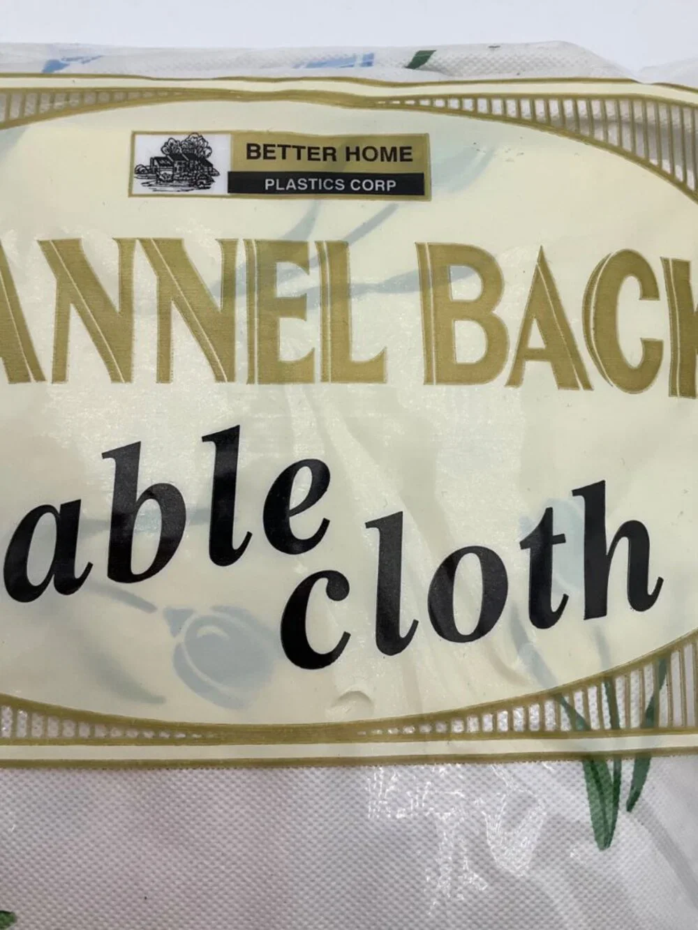 Vintage 80's Better Home Flannel Back Tablecloth 52